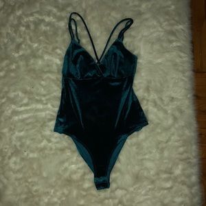 Teal velvet Bodysuit